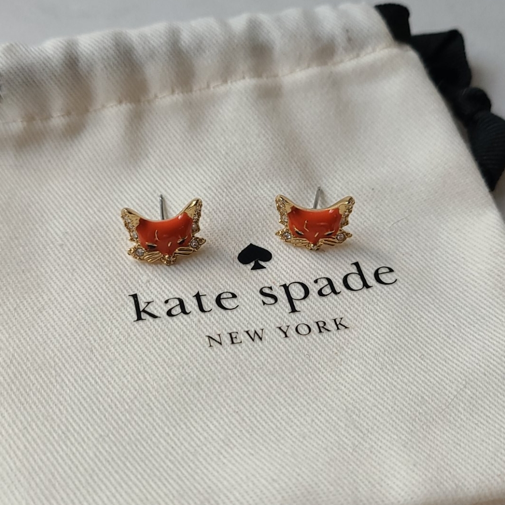 KATE SPADE Orange Fox Stud Earrings